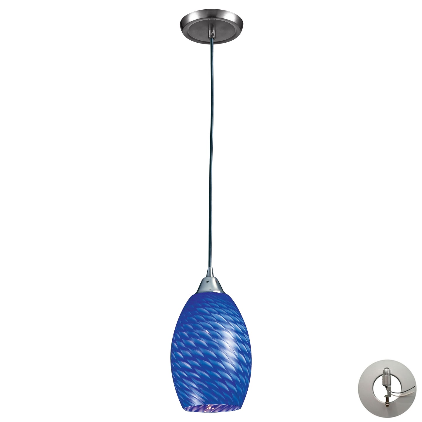 Mulinello 6'' Wide 1-Light Pendant - Satin Nickel - Includes Adapter Kit
