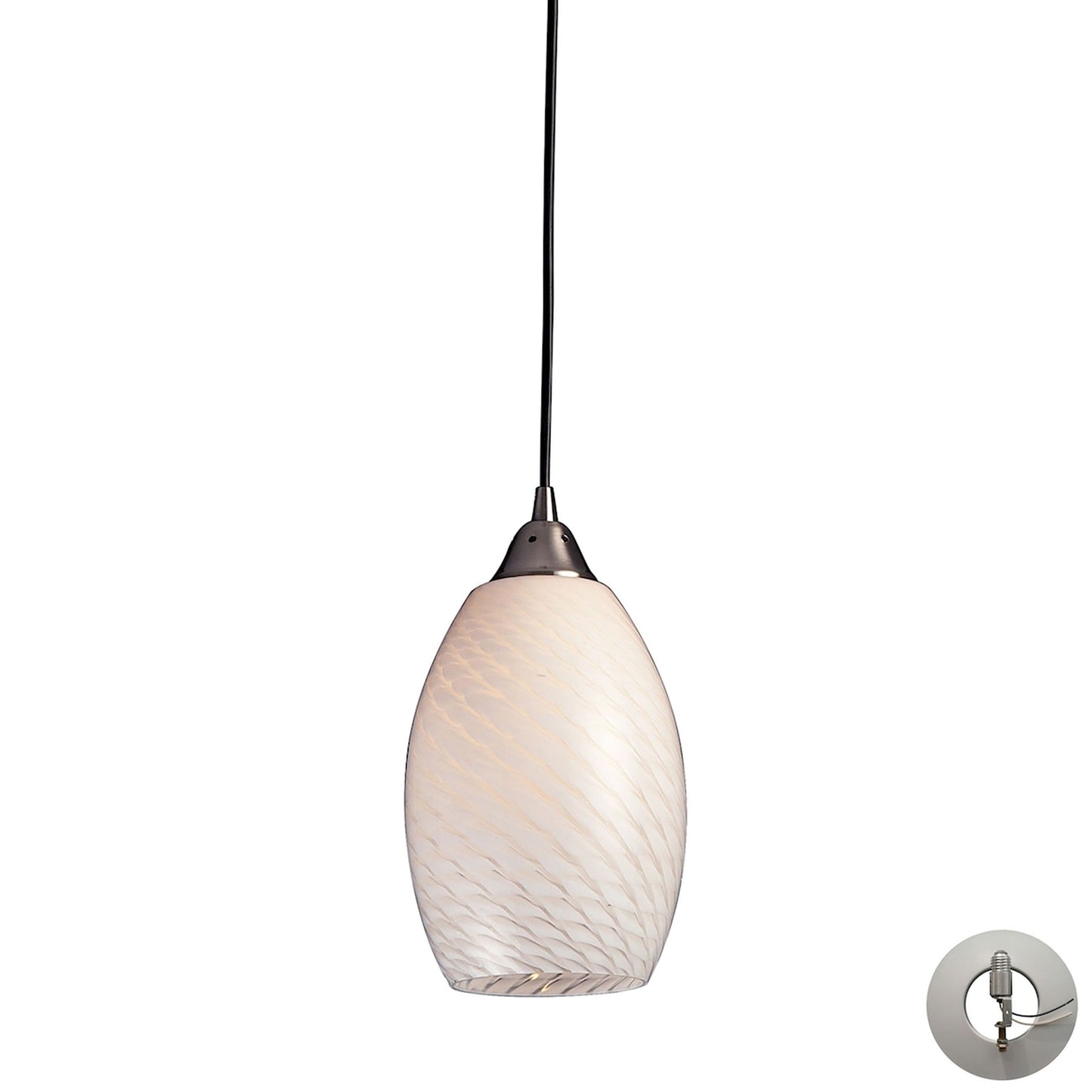 Mulinello 6'' Wide 1-Light Pendant - Satin Nickel - Includes Adapter Kit