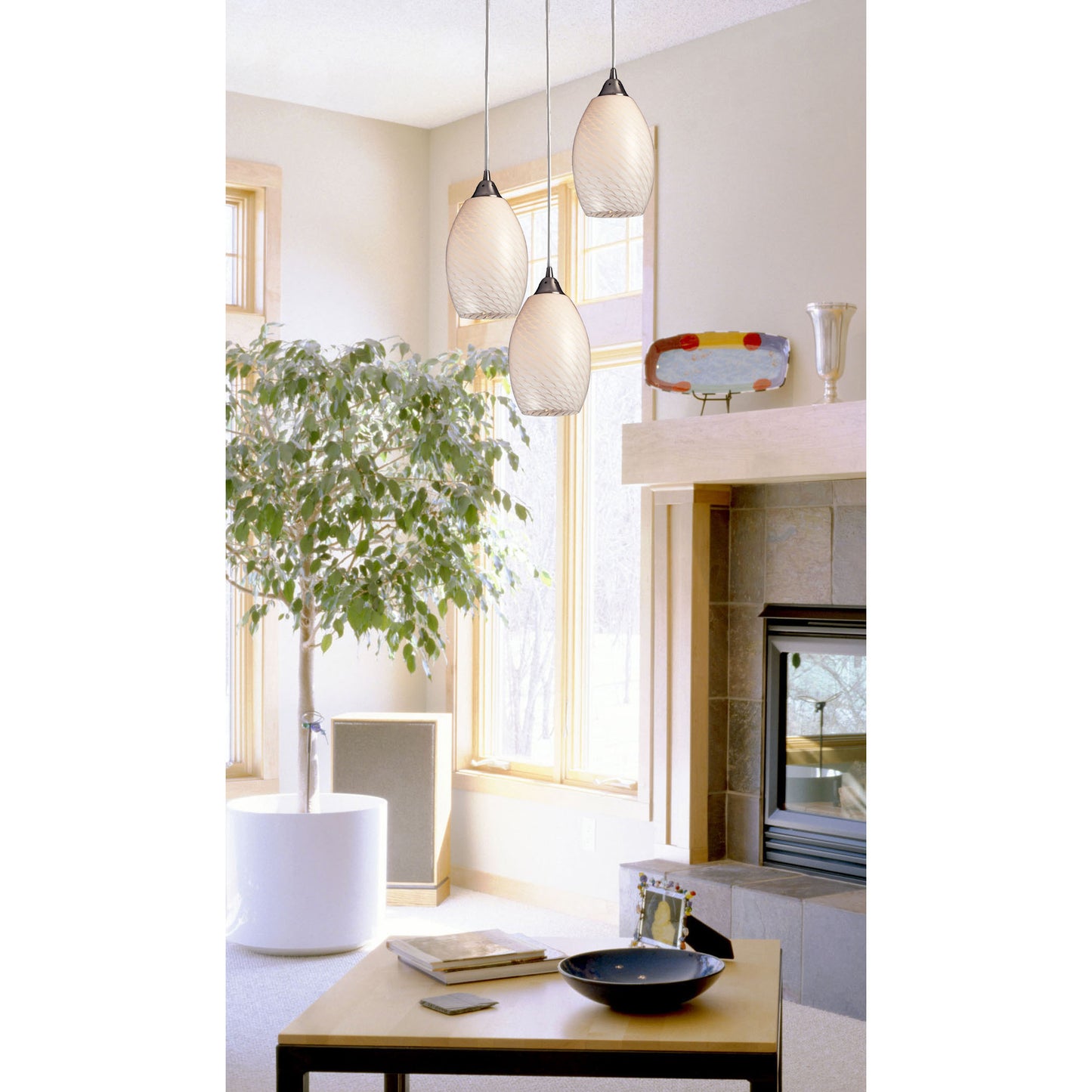Mulinello 10'' Wide 3-Light Pendant - Satin Nickel