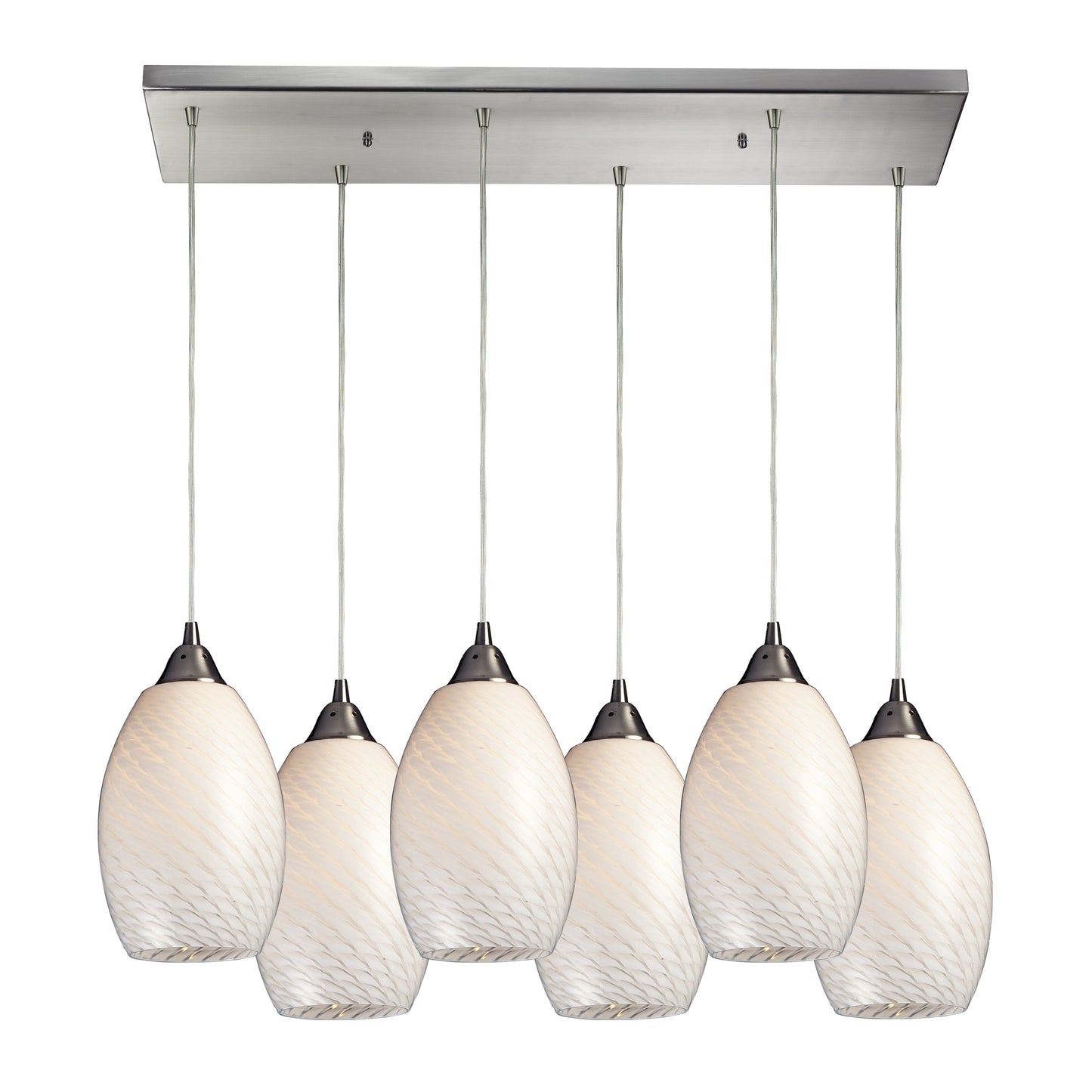Mulinello 30'' Wide 6-Light Pendant - Satin Nickel
