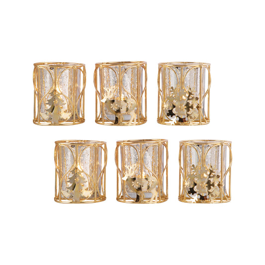 Heartland Tree Votives in Gold (2 Sets of 3)
