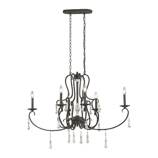 Porto Cristo 42'' Wide 6-Light Chandelier - Brown