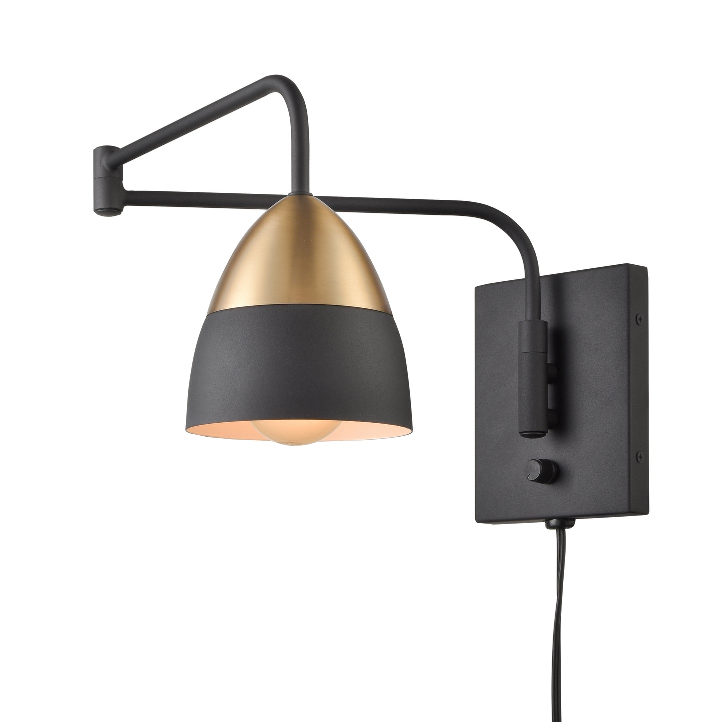 Milla 8.5'' High 1-Light Swingarm Sconce - Charcoal Black
