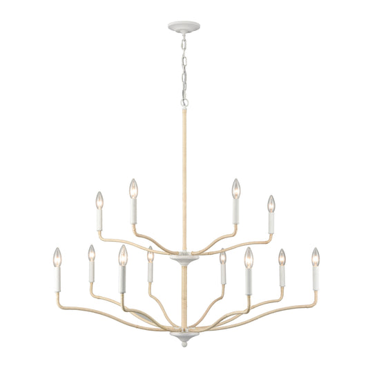 Breezeway 40'' Wide 12-Light Chandelier - White Coral