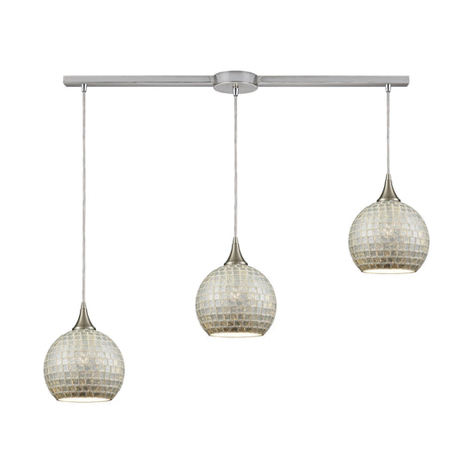 Fusion 38'' Wide 3-Light Multi Pendant - Satin Nickel