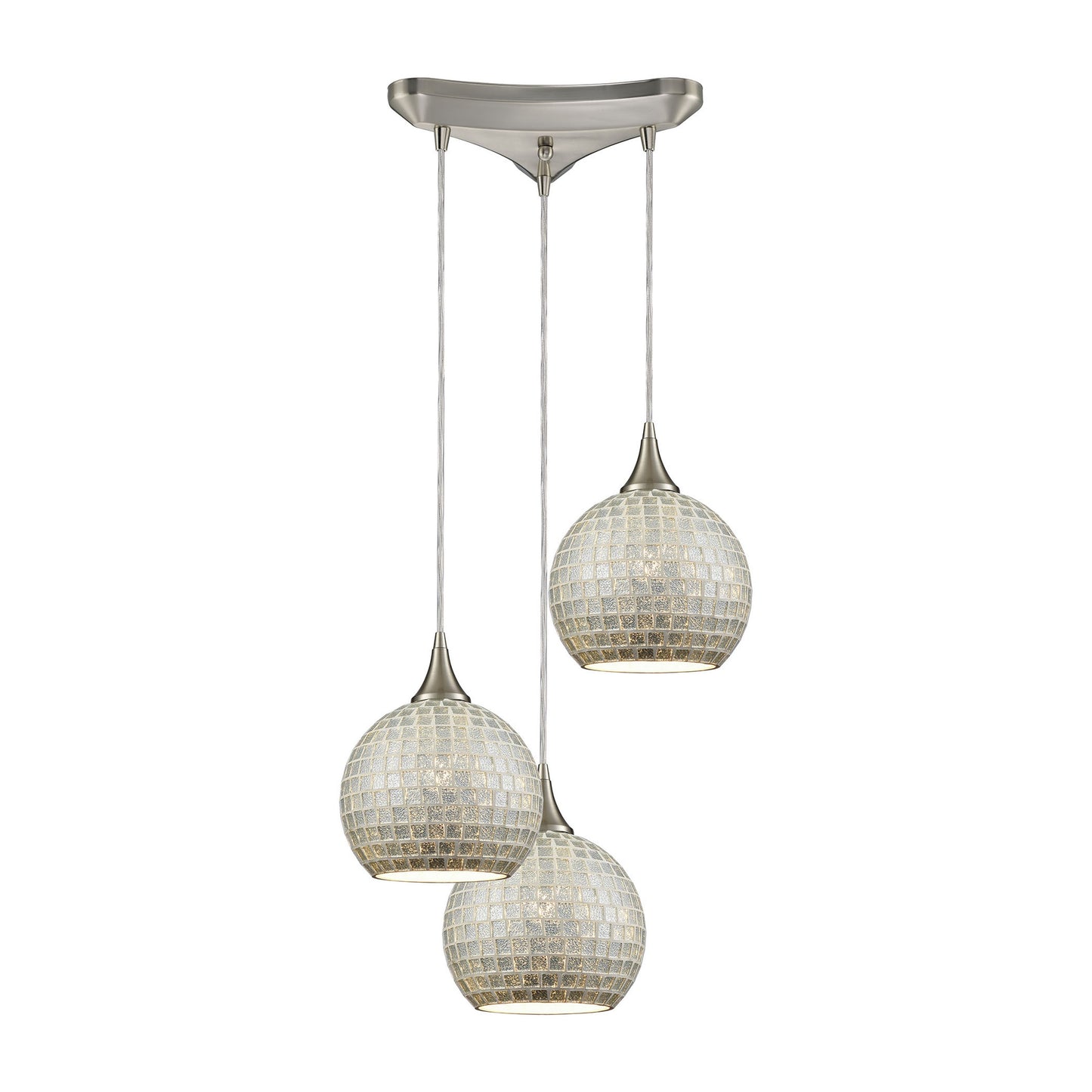Fusion 12'' Wide 3-Light Multi Pendant - Satin Nickel