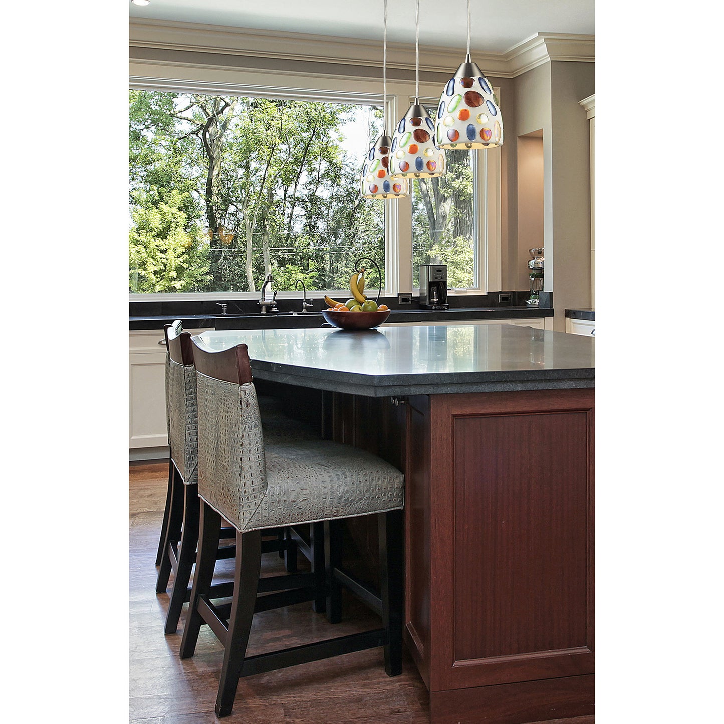 Gemstone 6'' Wide 1-Light Pendant - Satin Nickel