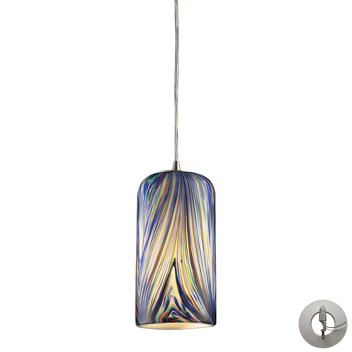 Molten 5'' Wide 1-Light Pendant - Satin Nickel - Includes Adapter Kit
