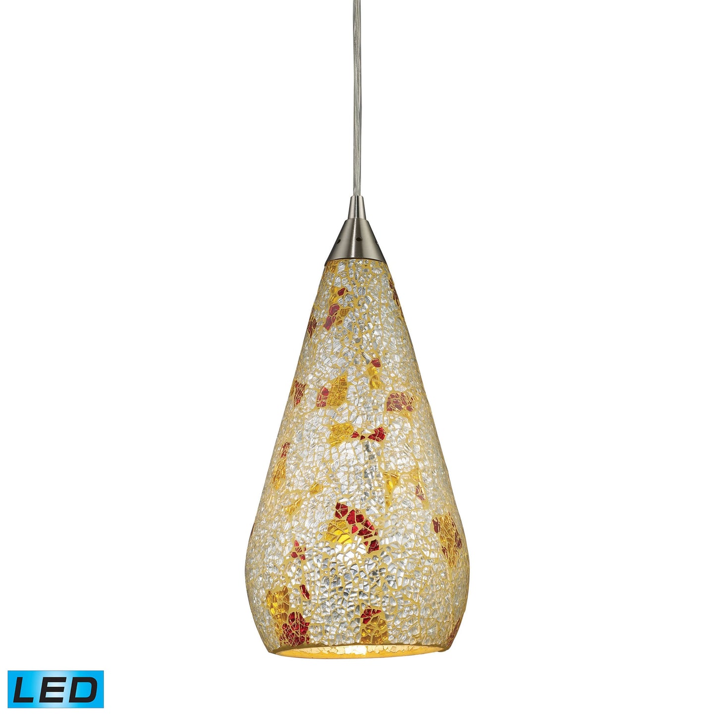 Curvalo 6'' Wide 1-Light Mini Pendant - Satin Nickel - Includes LED Bulb