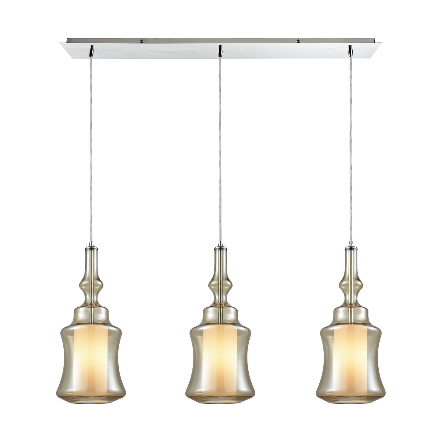 Alora 36'' Wide 3-Light Linear Pendant - Polished Chrome