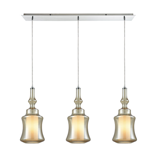 Alora 36'' Wide 3-Light Linear Pendant - Polished Chrome