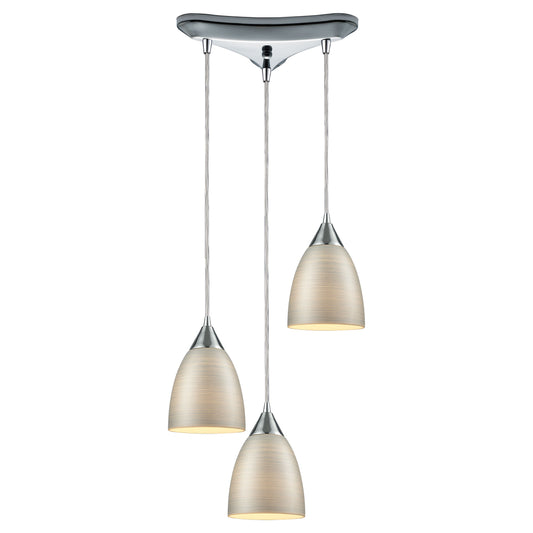 Merida 10'' Wide 3-Light Multi Pendant - Polished Chrome