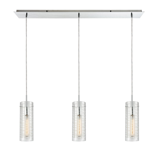 Swirl 36'' Wide 3-Light Linear Pendant - Polished Chrome