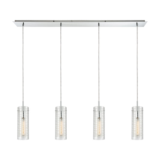 Swirl 46'' Wide 4-Light Linear Pendant - Polished Chrome