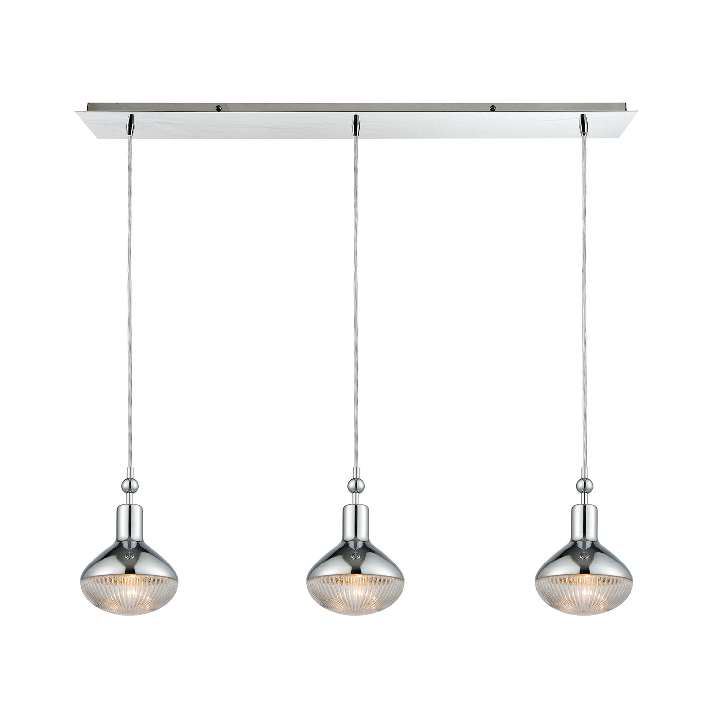 Ravette 36'' Wide 3-Light Linear Pendant - Polished Chrome