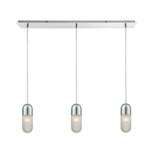 Capsula 36'' Wide 3-Light Linear Pendant - Polished Chrome