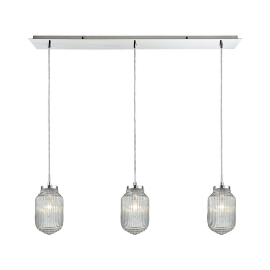 Dubois 10'' Wide 3-Light Linear Pendant - Polished Chrome
