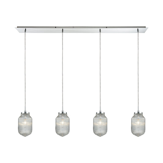 Dubois 10'' Wide 4-Light Linear Pendant - Polished Chrome