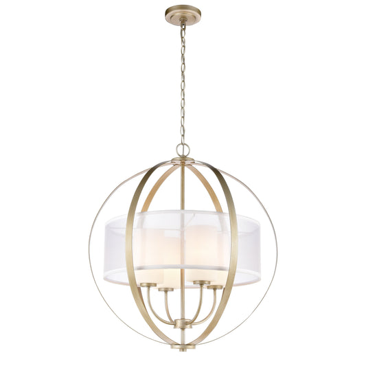 Diffusion 24'' Wide 4-Light Chandelier - Aged Silver
