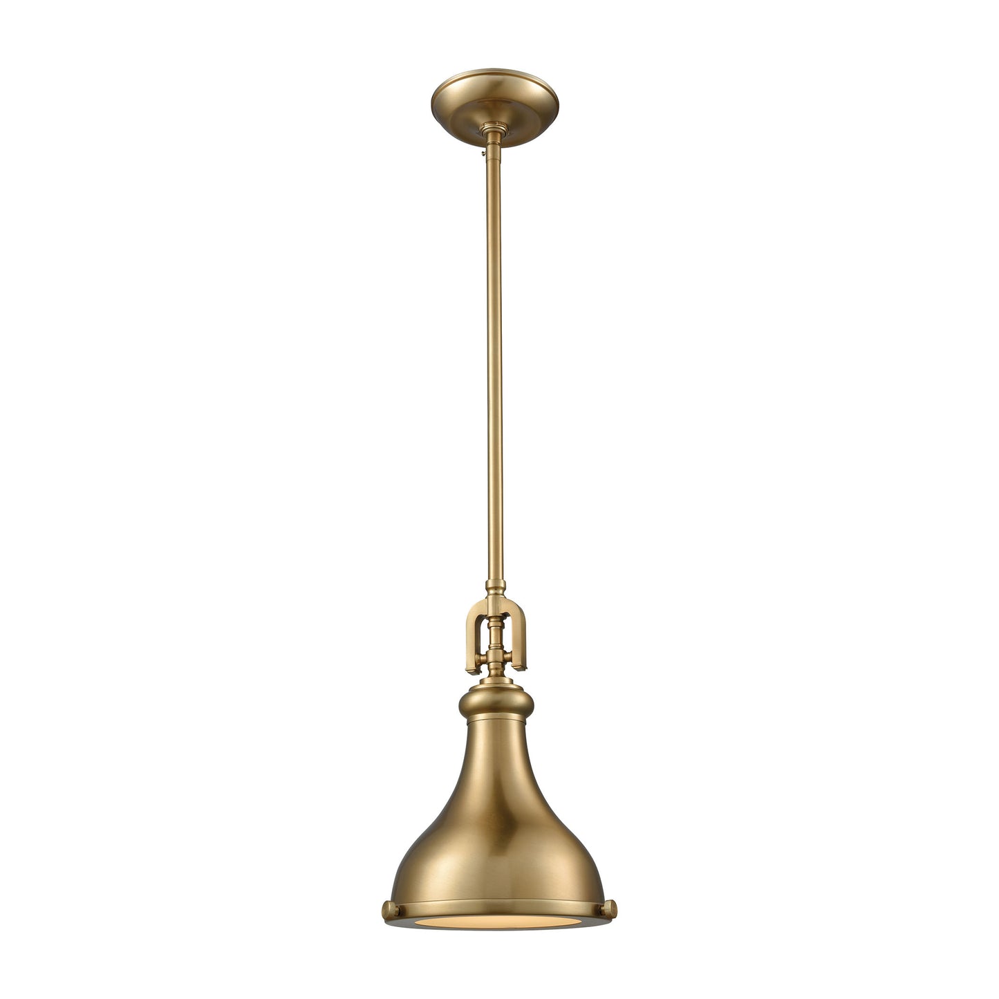 Rutherford 9'' Wide 1-Light Mini Pendant - Satin Brass - Includes Adapter Kit
