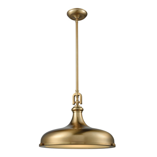 Rutherford 18'' Wide 1-Light Pendant - Satin Brass