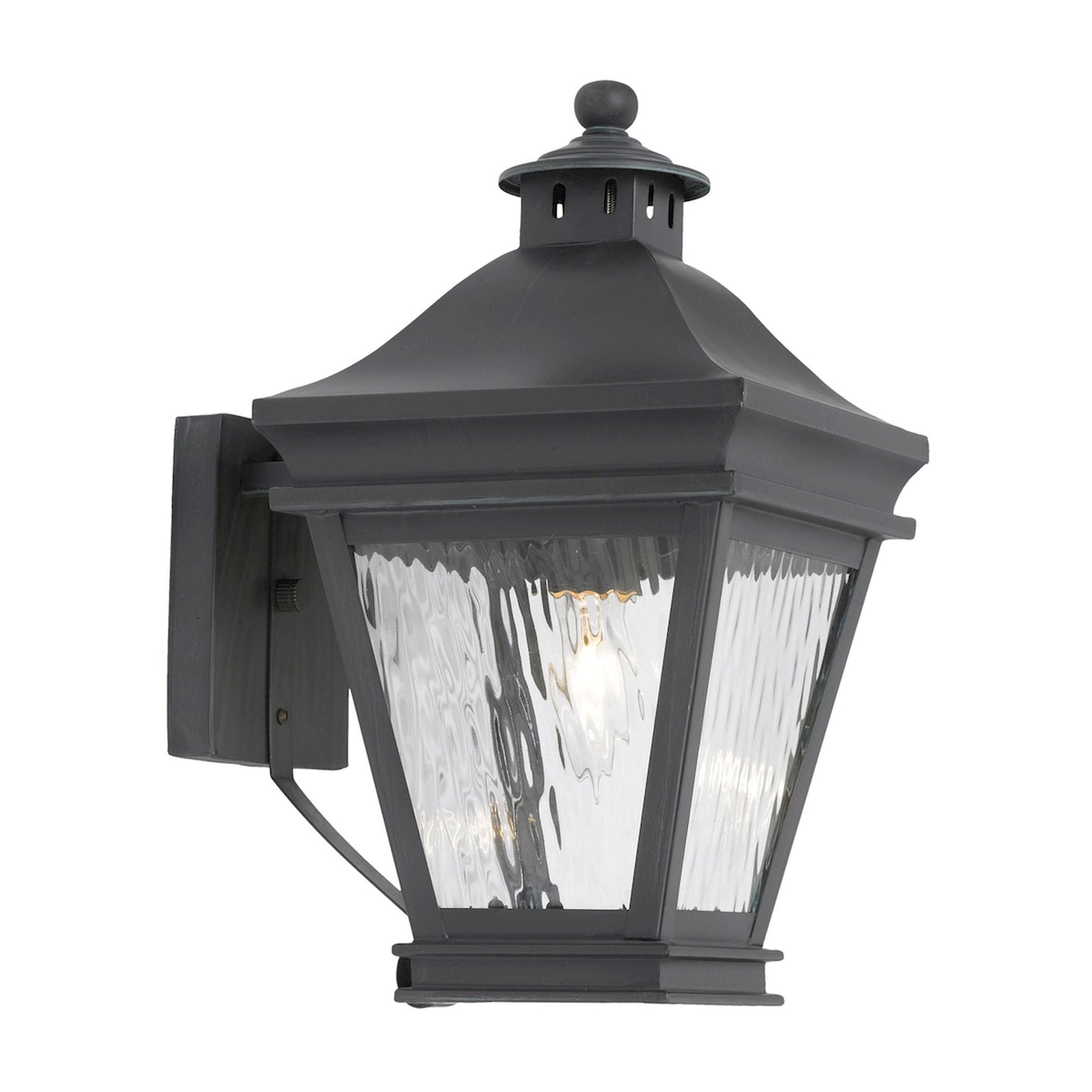 Landings 1-Light Outdoor Wall Lantern in Charcoal