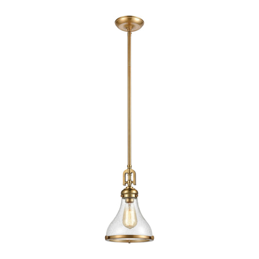 Rutherford 9'' Wide 1-Light Mini Pendant - Satin Brass