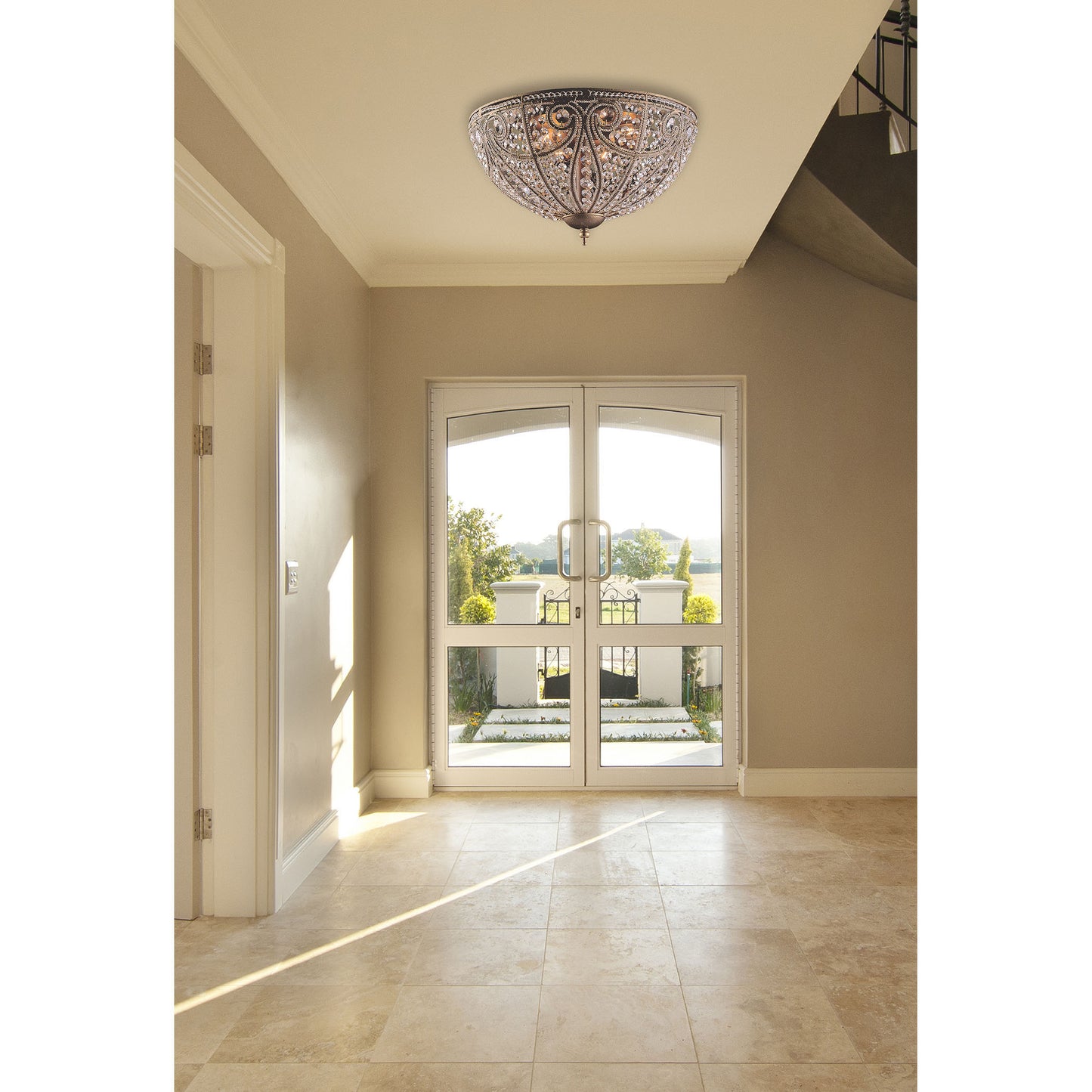 Elizabethan 17'' Wide 6-Light Flush Mount - Dark Bronze