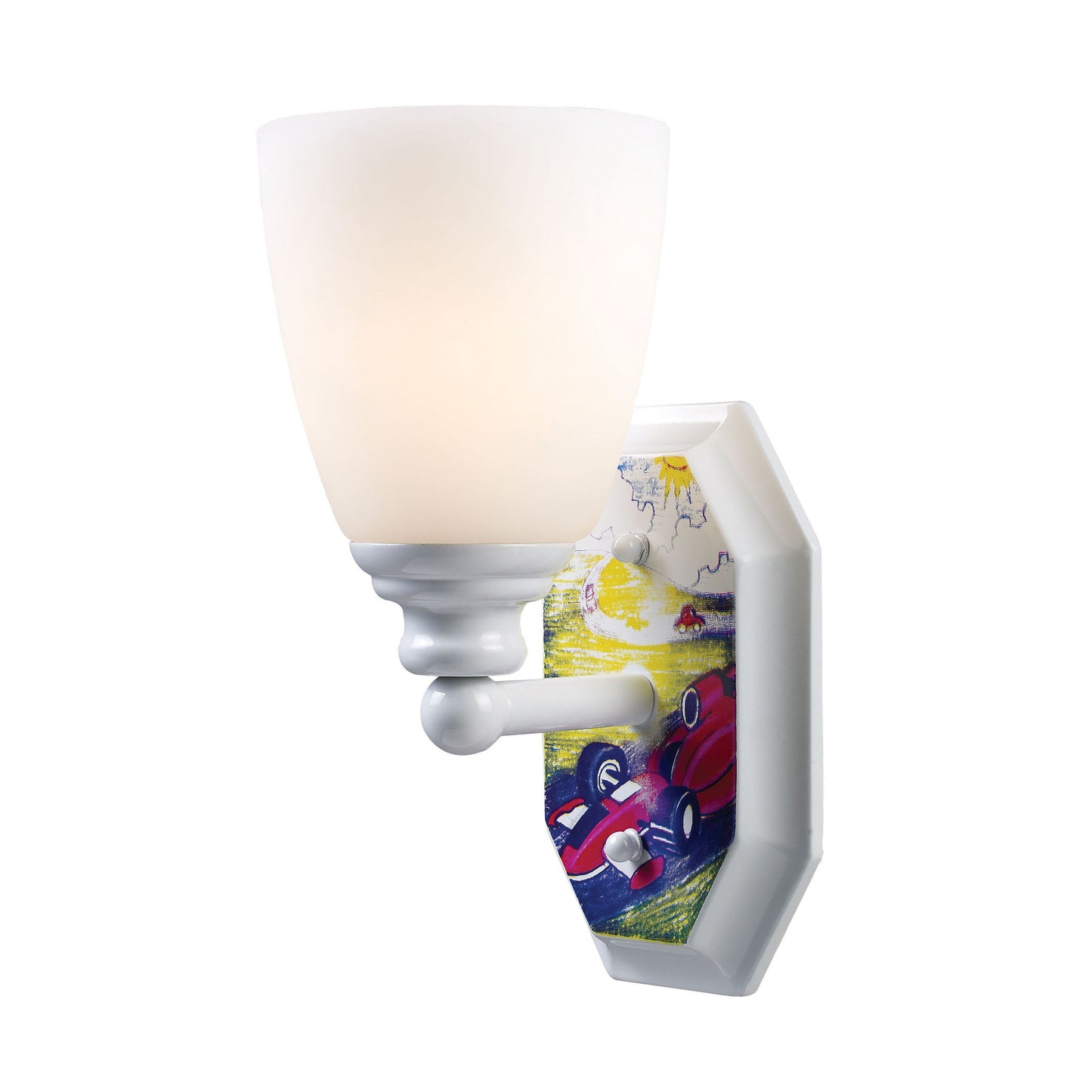 Kidshine 1-Light Sconce Automobiles in white