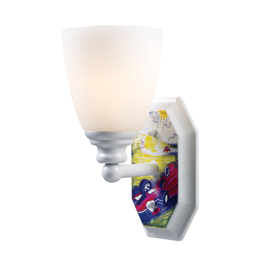Kidshine 1-Light Sconce Automobiles in white