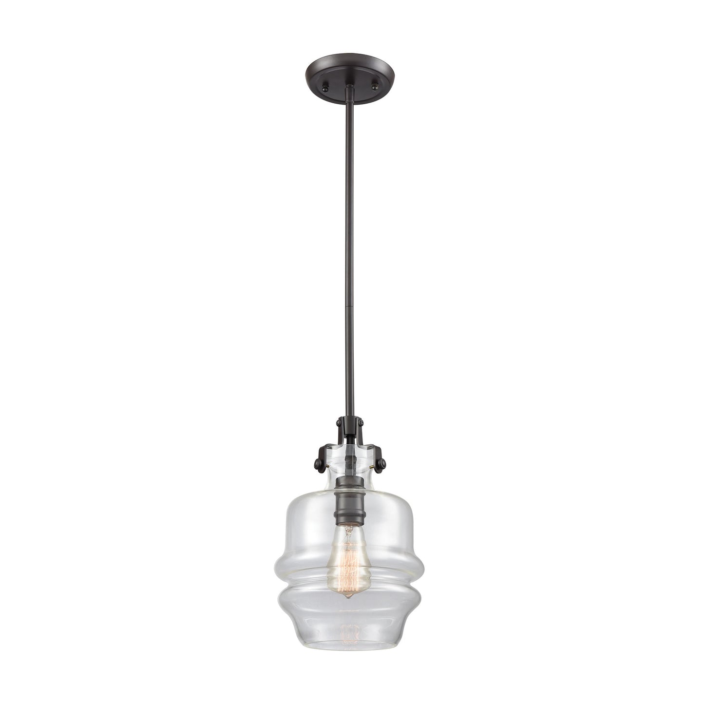 Zumbia 8'' Wide 1-Light Mini Pendant - Oil Rubbed Bronze with Clear Glass