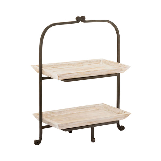 Linwood Two-Tier Tray - Whitewash