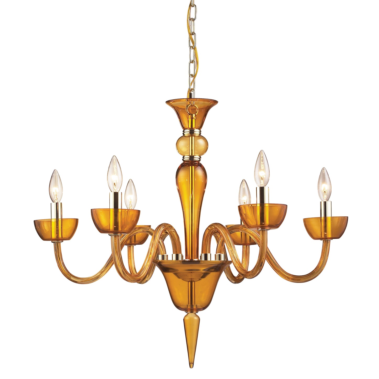 Vidriana 28'' Wide 6-Light Chandelier - Polished Chrome