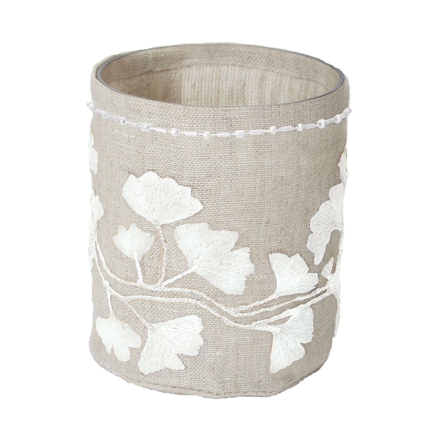 Linen Silver Stitched Ginkgo-sm