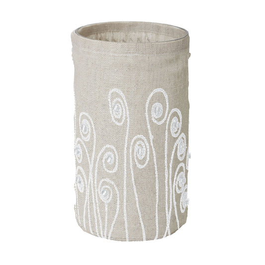 Linen Silver Stitched Fiddle Head-l