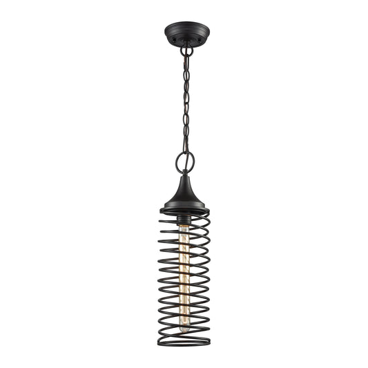 Spring 5'' Wide 1-Light Mini Pendant - Oil Rubbed Bronze - Includes Adapter Kit