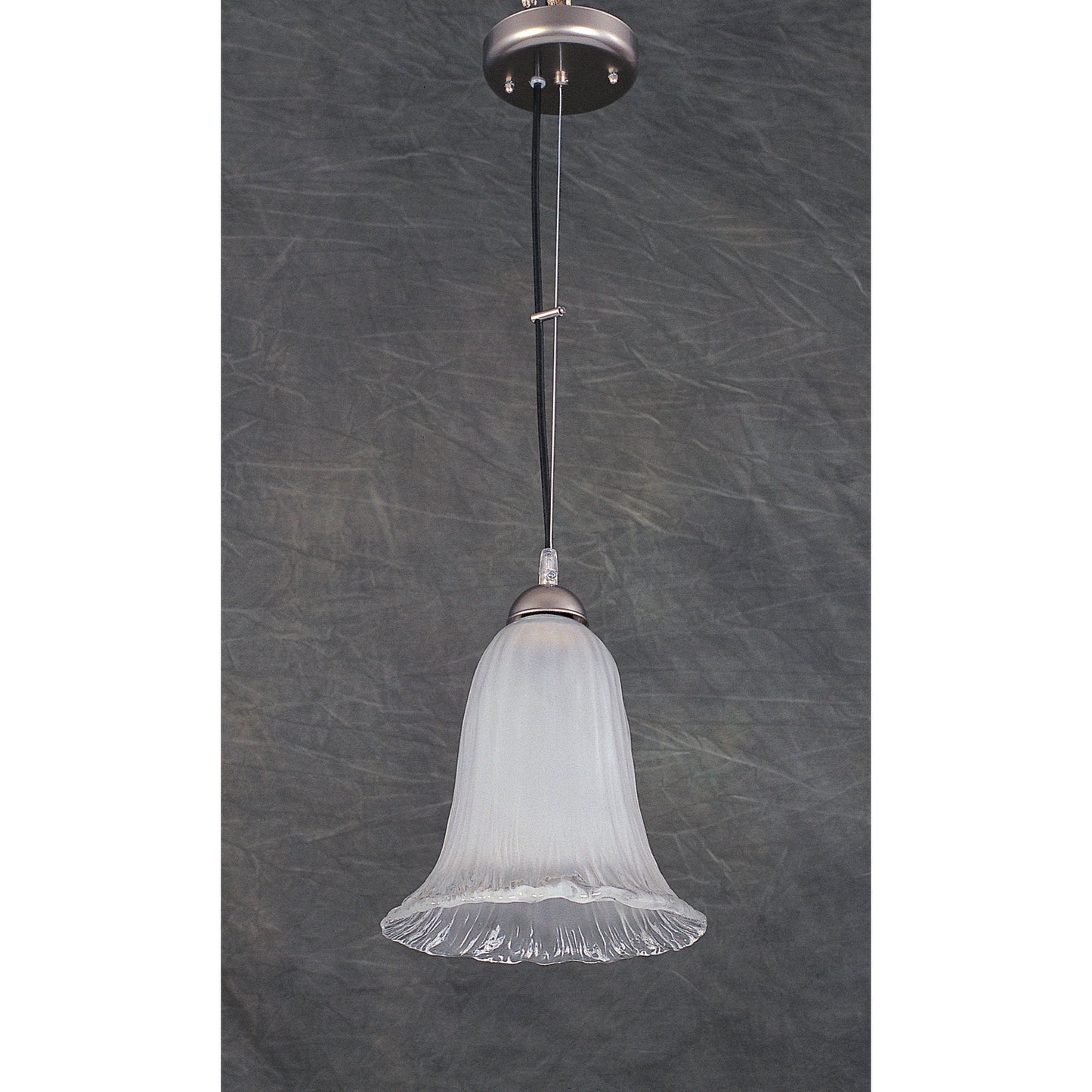 Free Formed Ice 1-Light Pendant - Satin Nickel