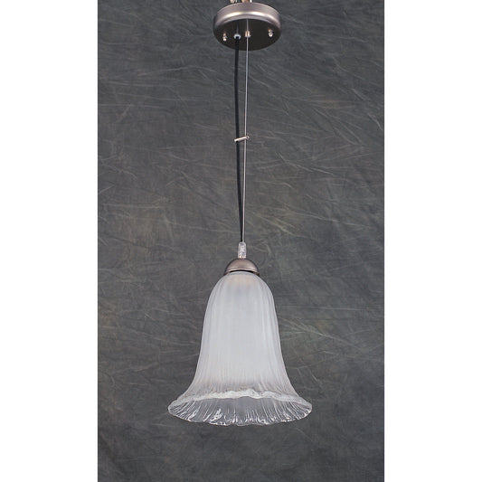 Free Formed Ice 1-Light Pendant - Satin Nickel