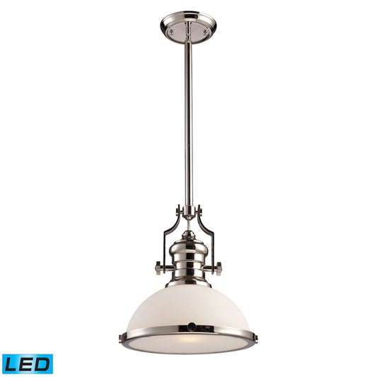 Chadwick 13'' Wide 1-Light Pendant - Polished Nickel - Includes LED Bulb