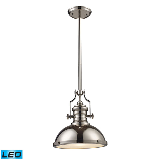 Chadwick 13'' Wide 1-Light Pendant - Polished Nickel - Includes LED Bulb