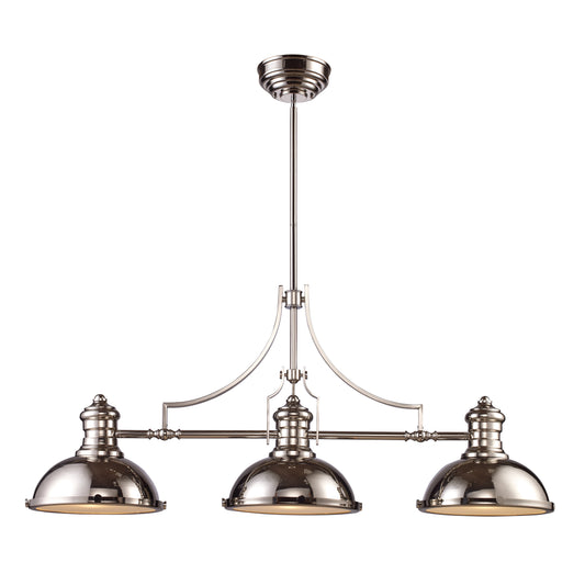 Chadwick 47'' Wide 3-Light Linear Chandelier - Polished Nickel