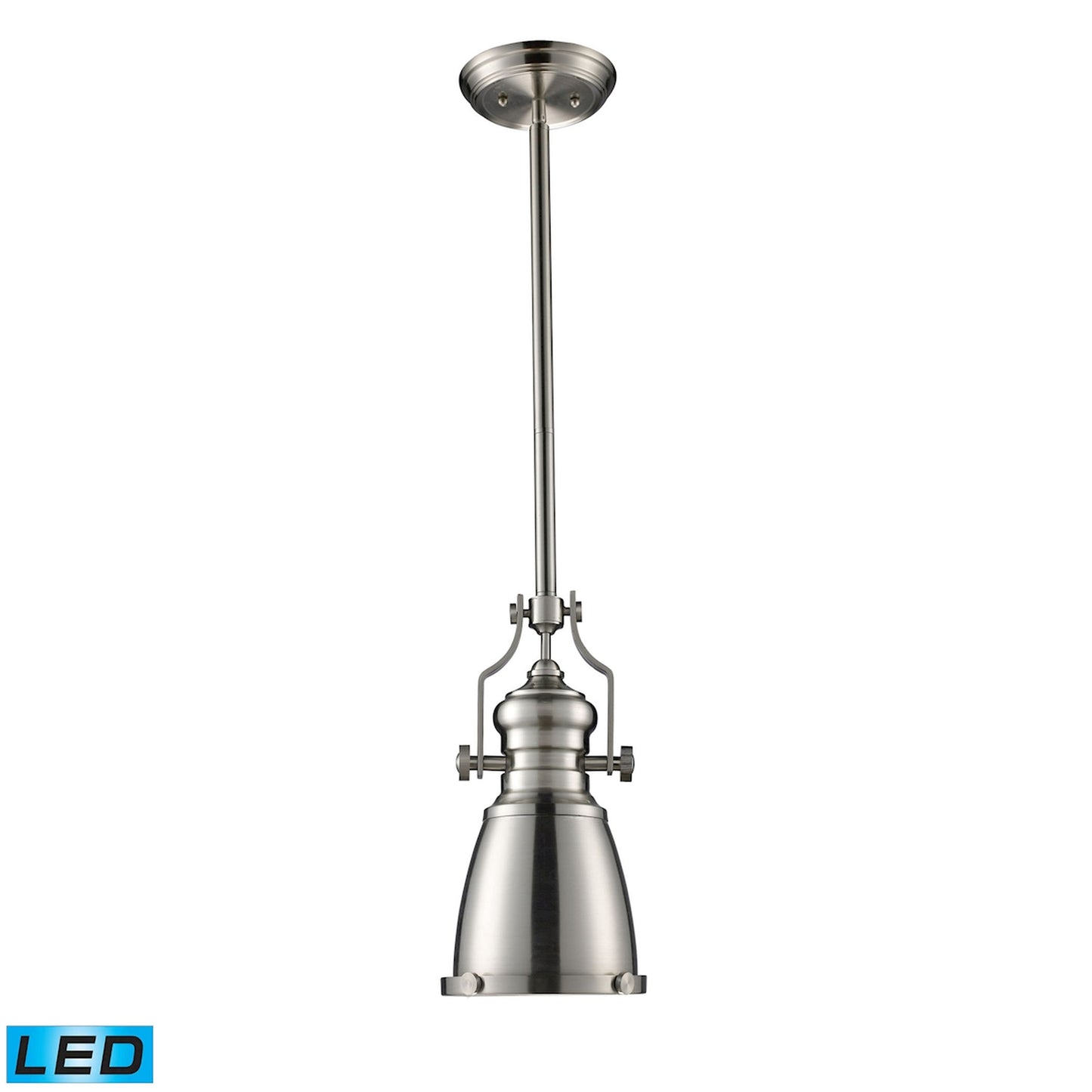 Chadwick 7.5'' Wide 1-Light Mini Pendant - Satin Nickel - Includes LED Bulb