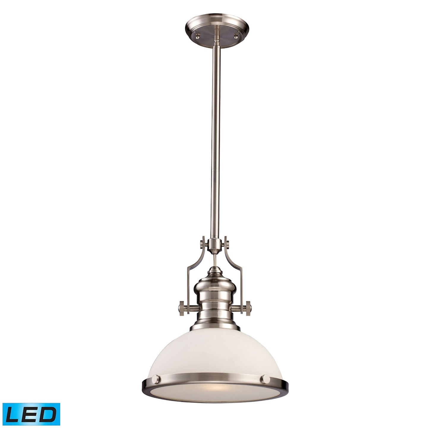 Chadwick 13'' Wide 1-Light Pendant - Satin Nickel - Includes LED Bulb