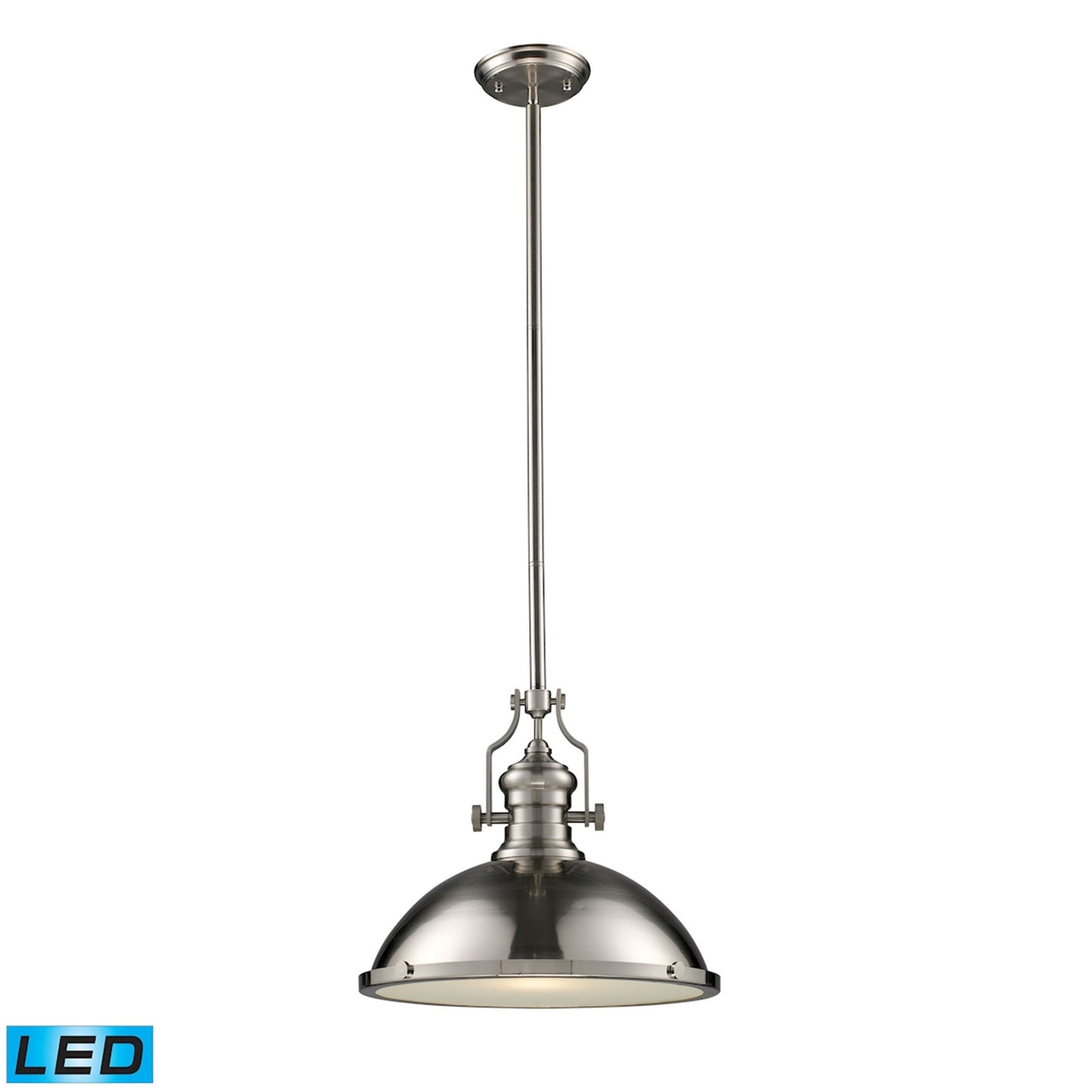 Chadwick 17'' Wide 1-Light Pendant - Satin Nickel - Includes LED Bulb