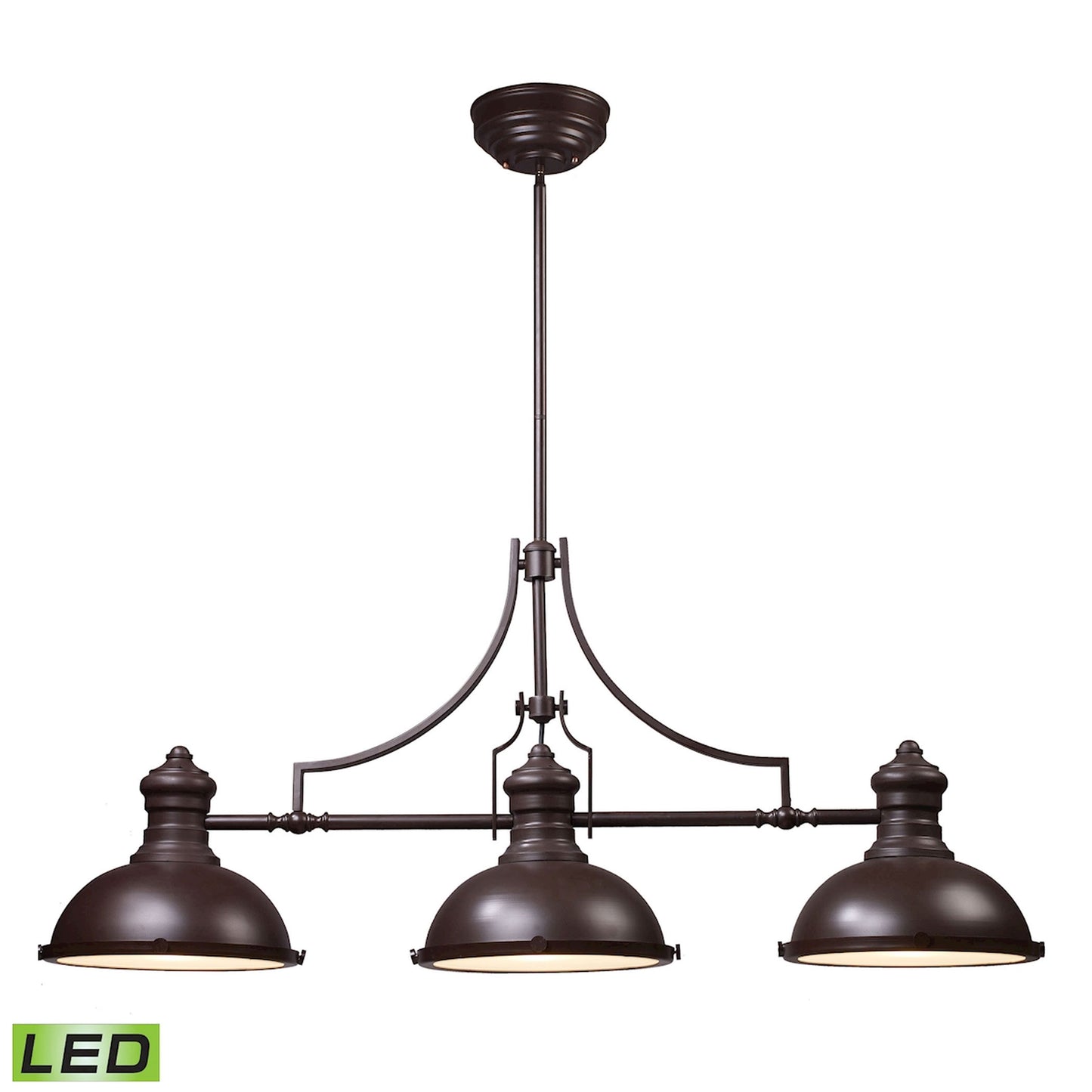 Chadwick 47'' Wide 3-Light Linear Chandelier - Oiled Bronze - Includes LED Bulb