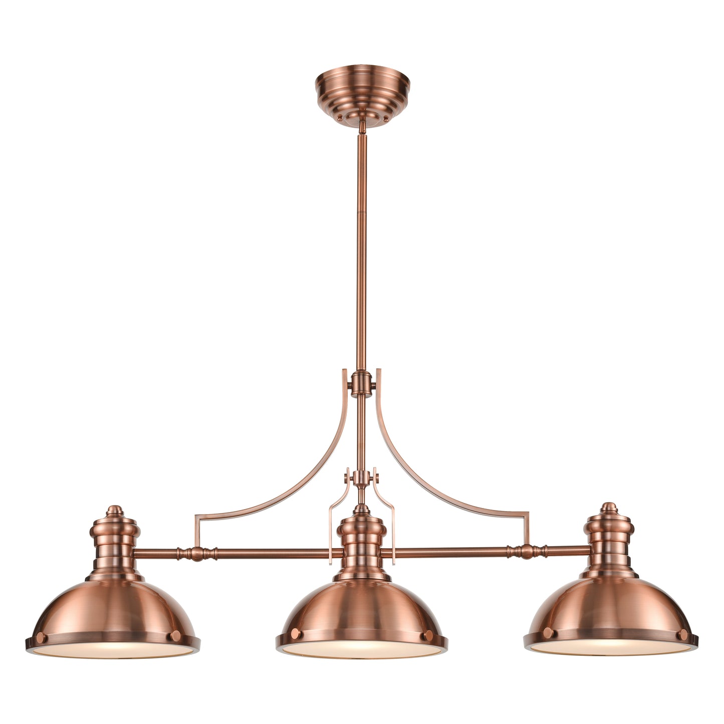 Chadwick 47'' Wide 3-Light Linear Chandelier - Antique Copper