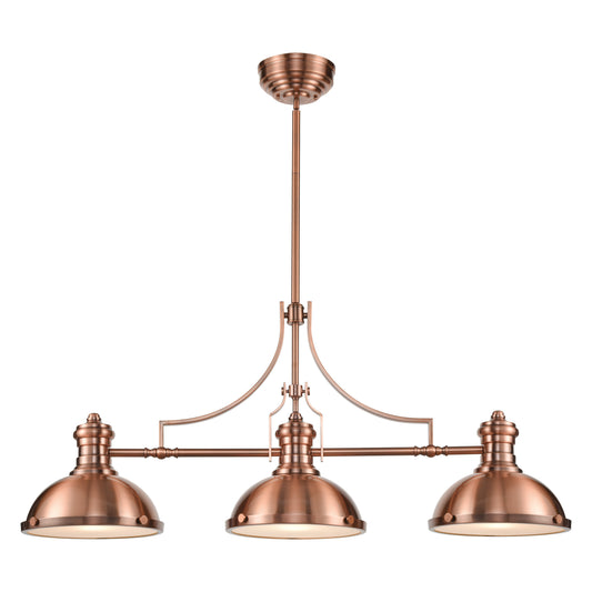 Chadwick 47'' Wide 3-Light Linear Chandelier - Antique Copper