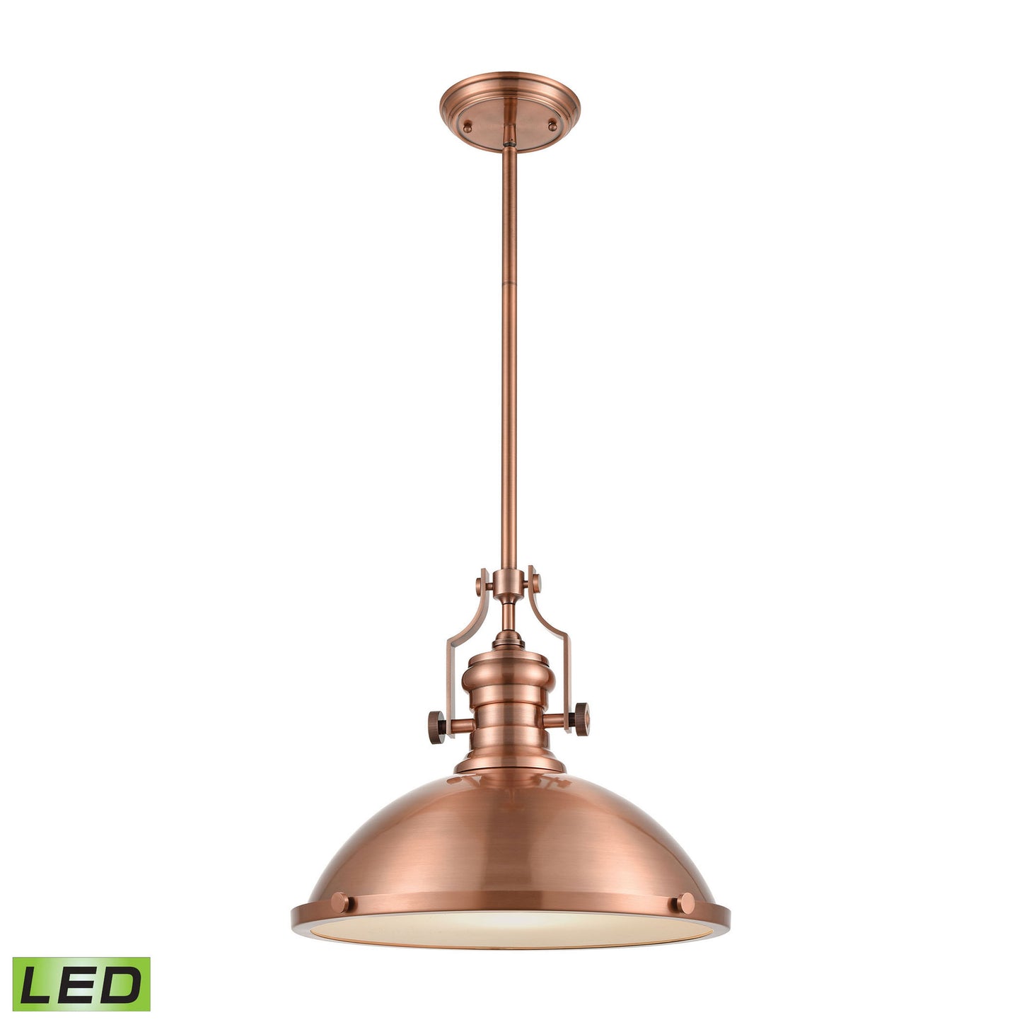 Chadwick 17'' Wide 1-Light Pendant - Antique Copper - Includes LED Bulb