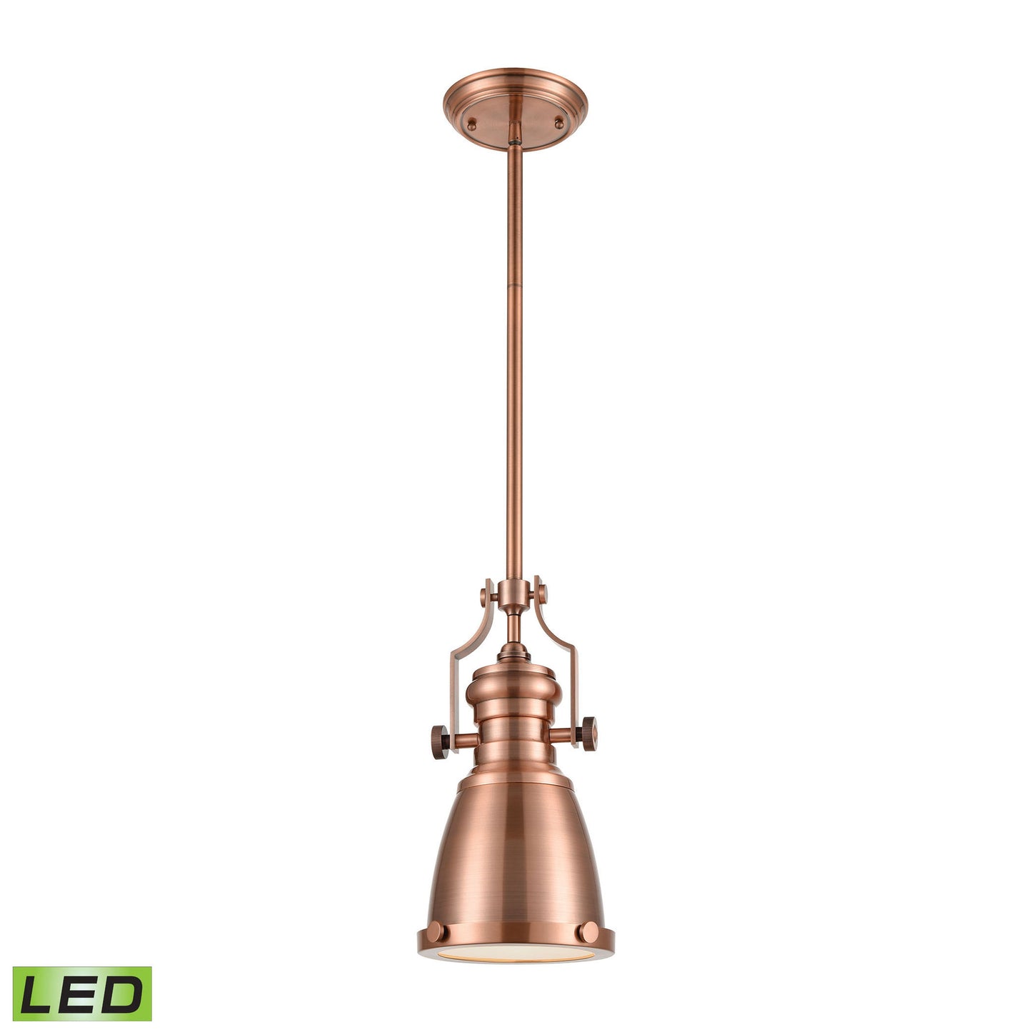 Chadwick 8'' Wide 1-Light Mini Pendant - Antique Copper - Includes LED Bulb