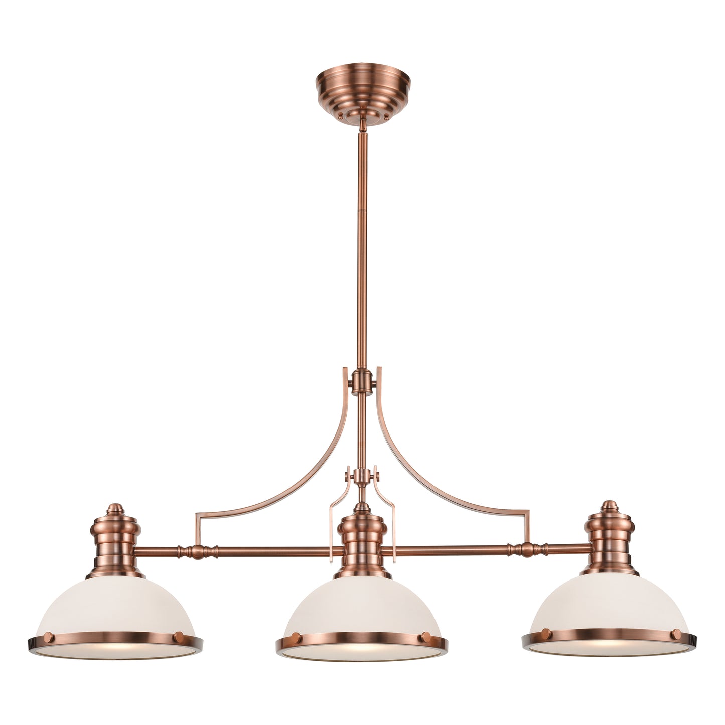 Chadwick 47'' Wide 3-Light Linear Chandelier - Antique Copper